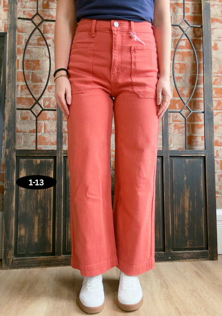 Coral Passion Wide Leg Crop