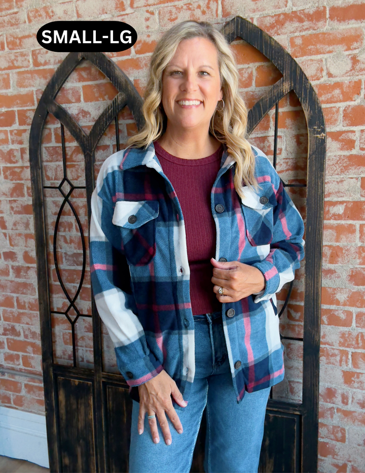 Keep It Cozy Fleece Shacket-Navy