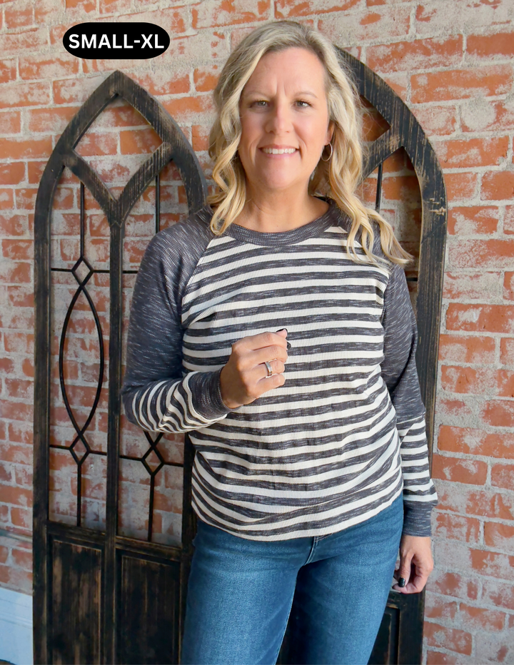 Acting Shady Striped Long Sleeve