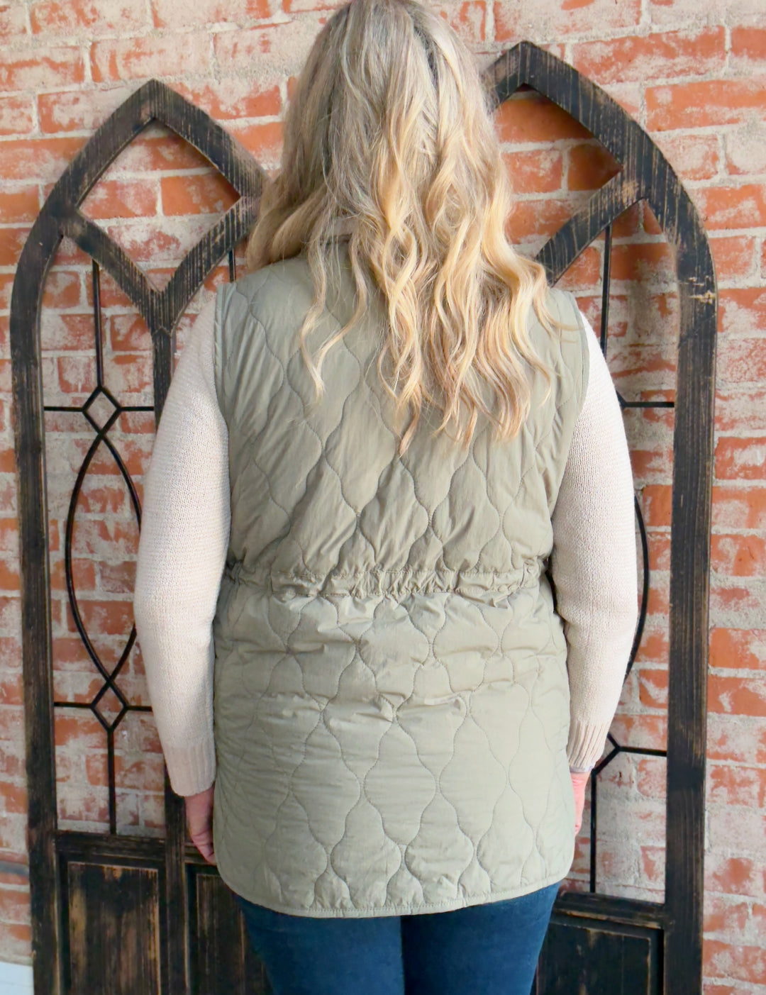 Winter Companion Sherpa Lined Vest-Sage