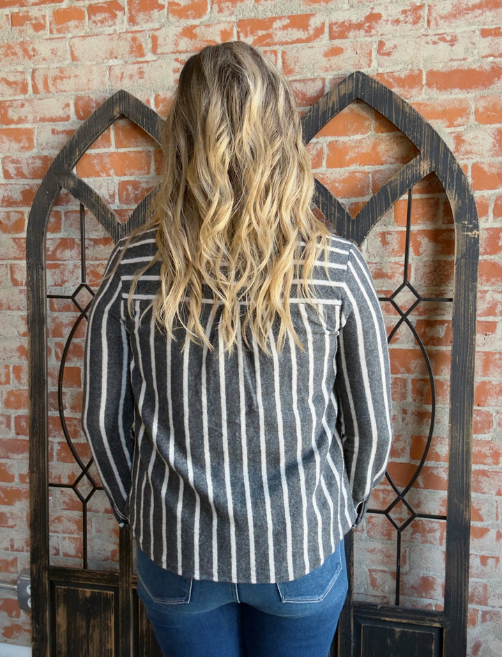 Notice You Pinstriped Shacket