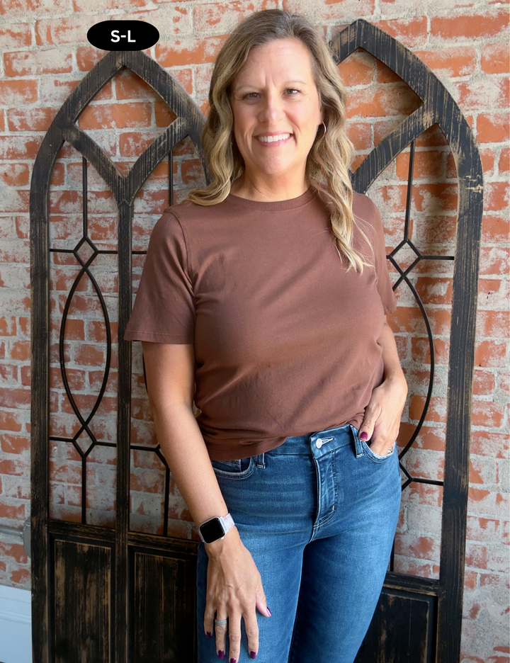 On My Time Basic Tee-Coffee Bean