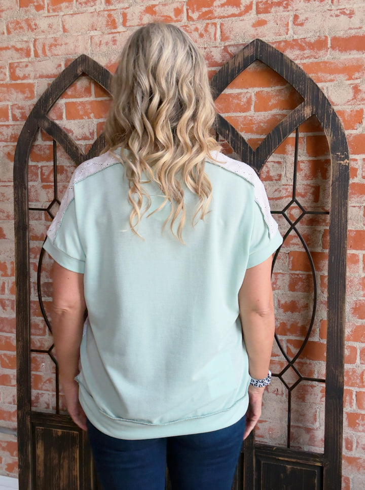 Dance The Night Away Crochet Detail Tee
