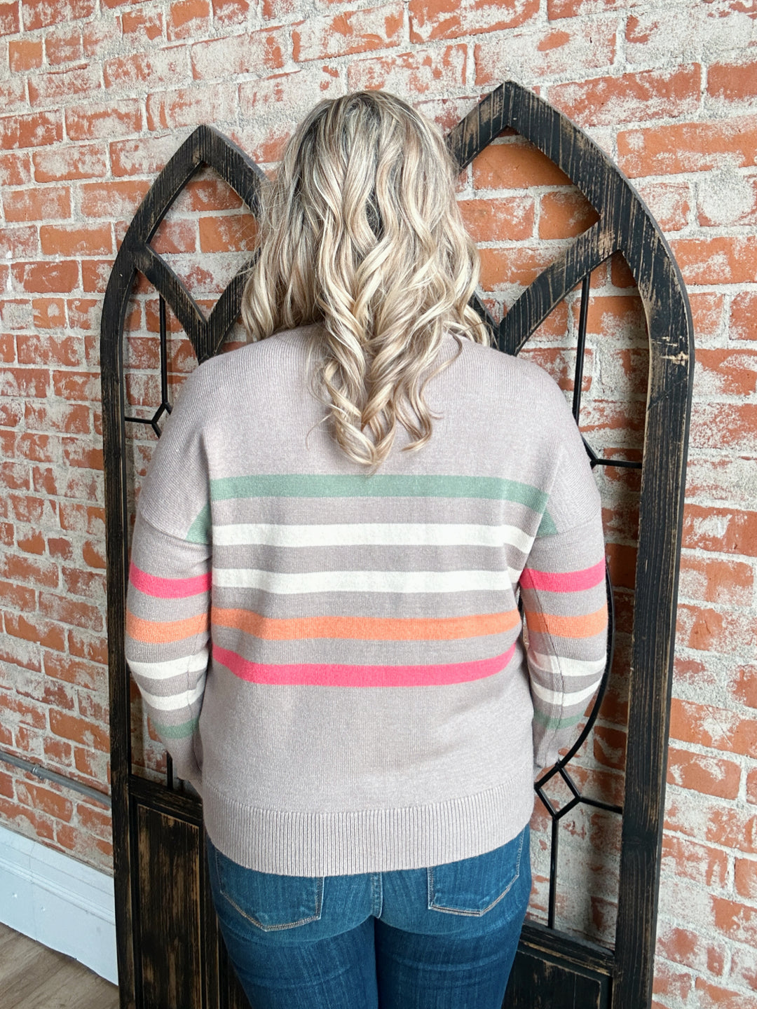 Happy To Be Here Striped Sweater-2 Colors