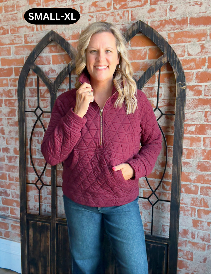Feeling Unstoppable Quilted Half Zip