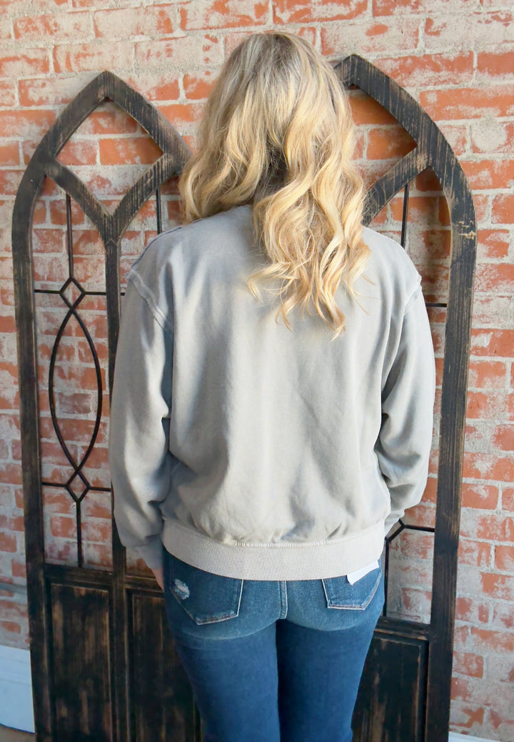 Adore It Exposed Seam Sweatshirt- Neutrals