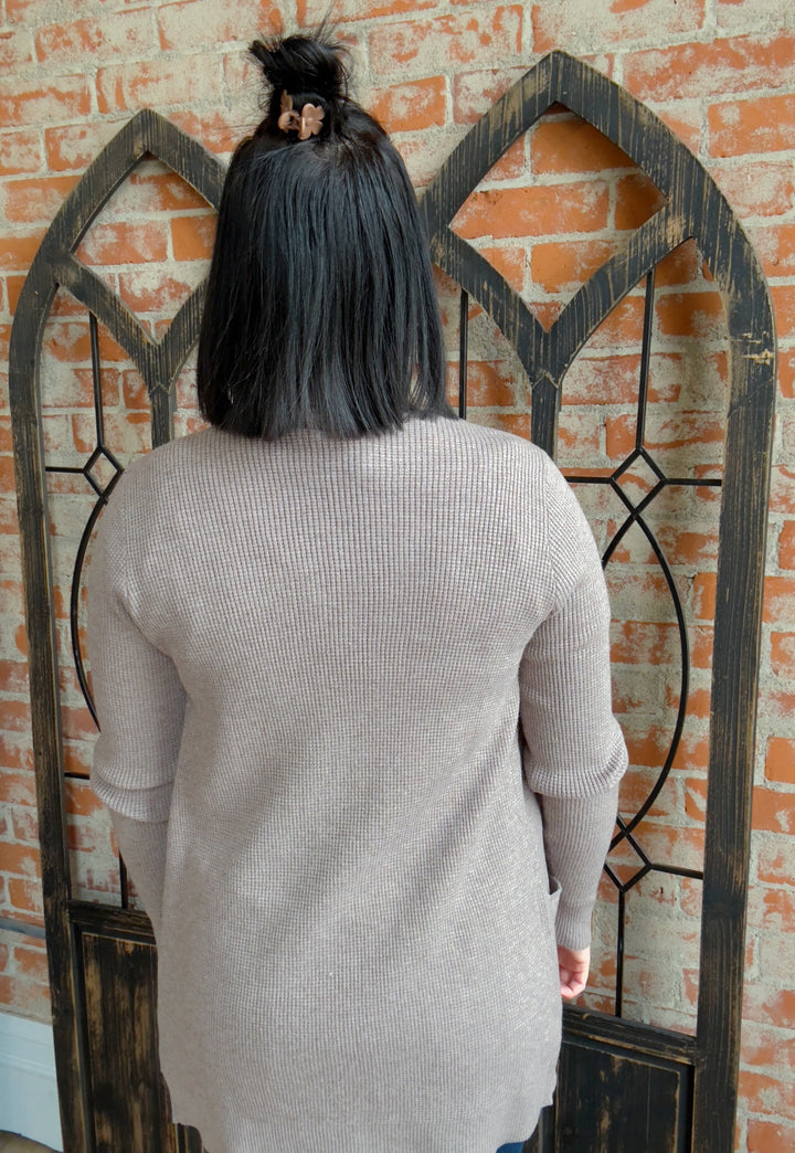 Feels Like Home Waffle Cardigan-Holiday Colors