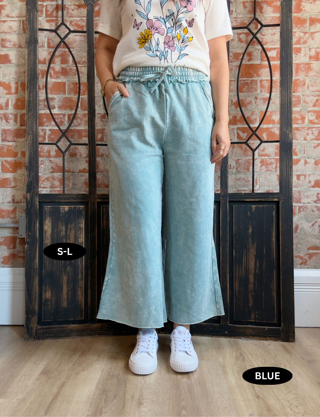 Getting Used To It Washed Pant-Pink & Blue