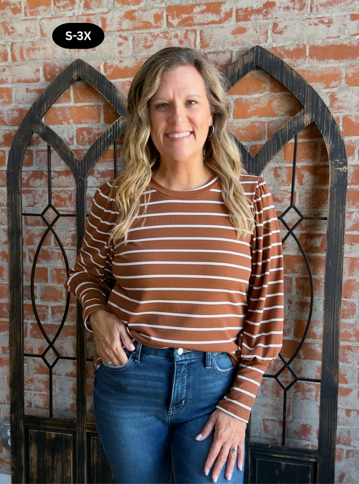 Won Me Over Striped Long Sleeve