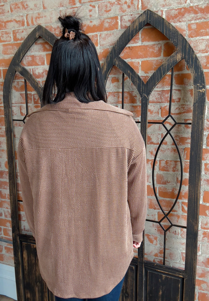 Always #1 Ribbed Shacket-Camel