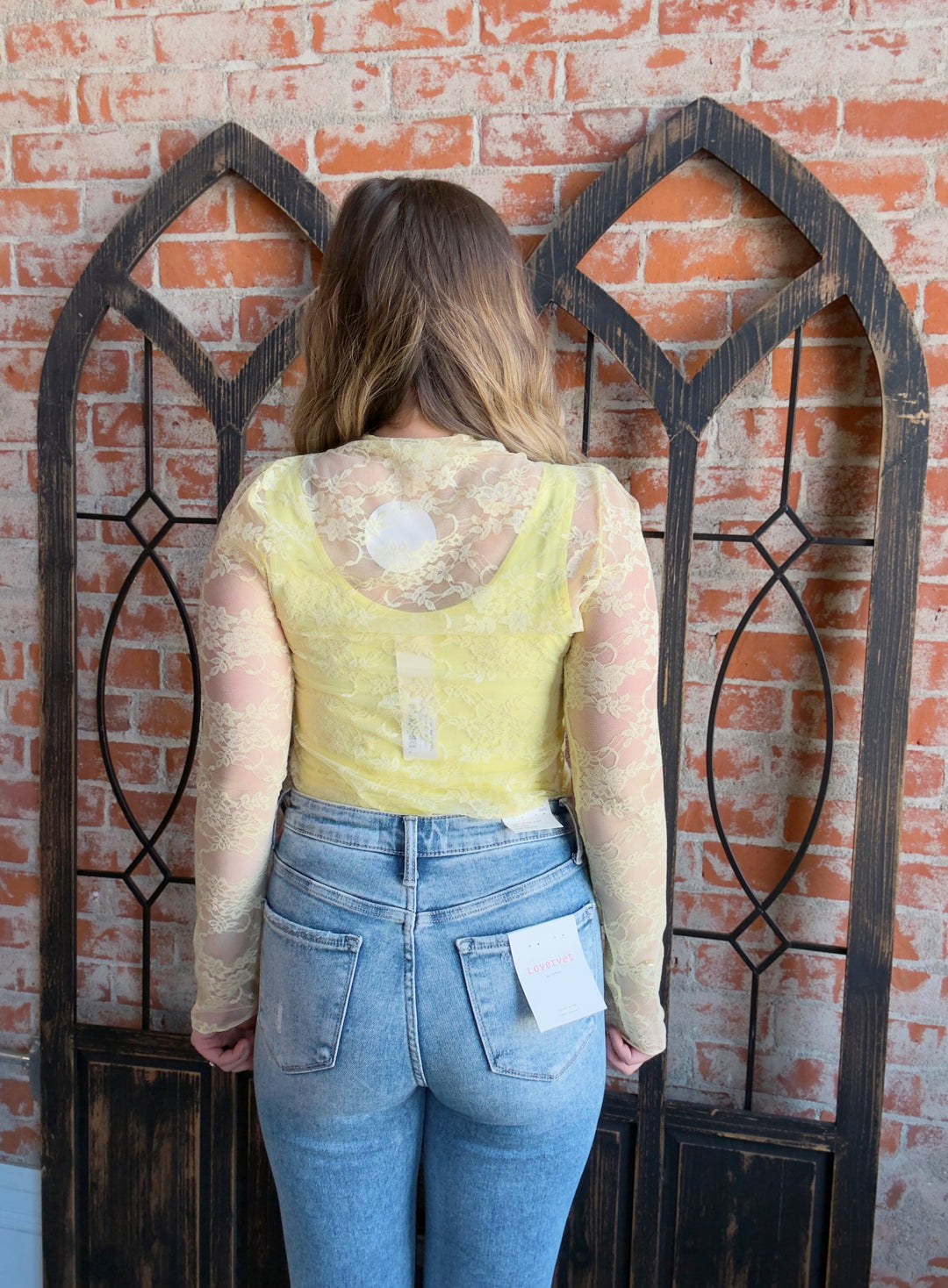 Not Broken Lace Sleeve-Yellow