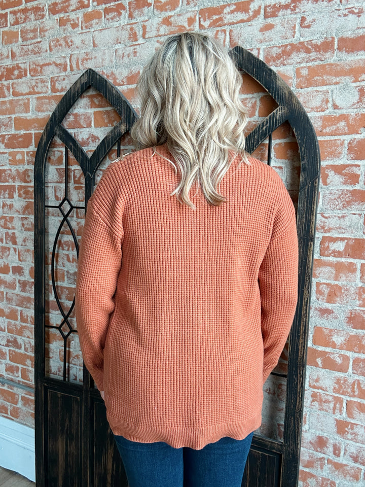 Cozied Up Rust Cardigan