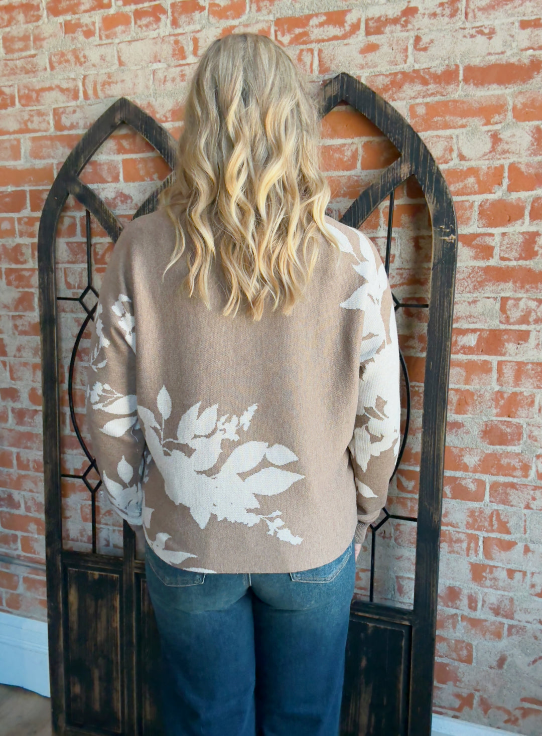 The Beautiful Change Floral Sweater-Mocha