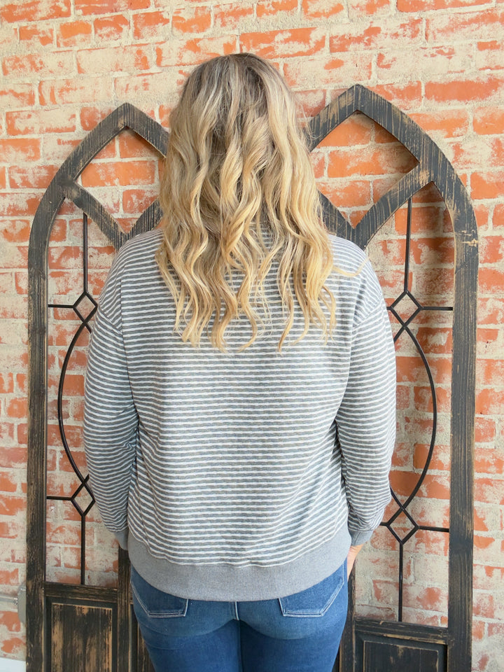 It Makes Sense Striped Mock Neck