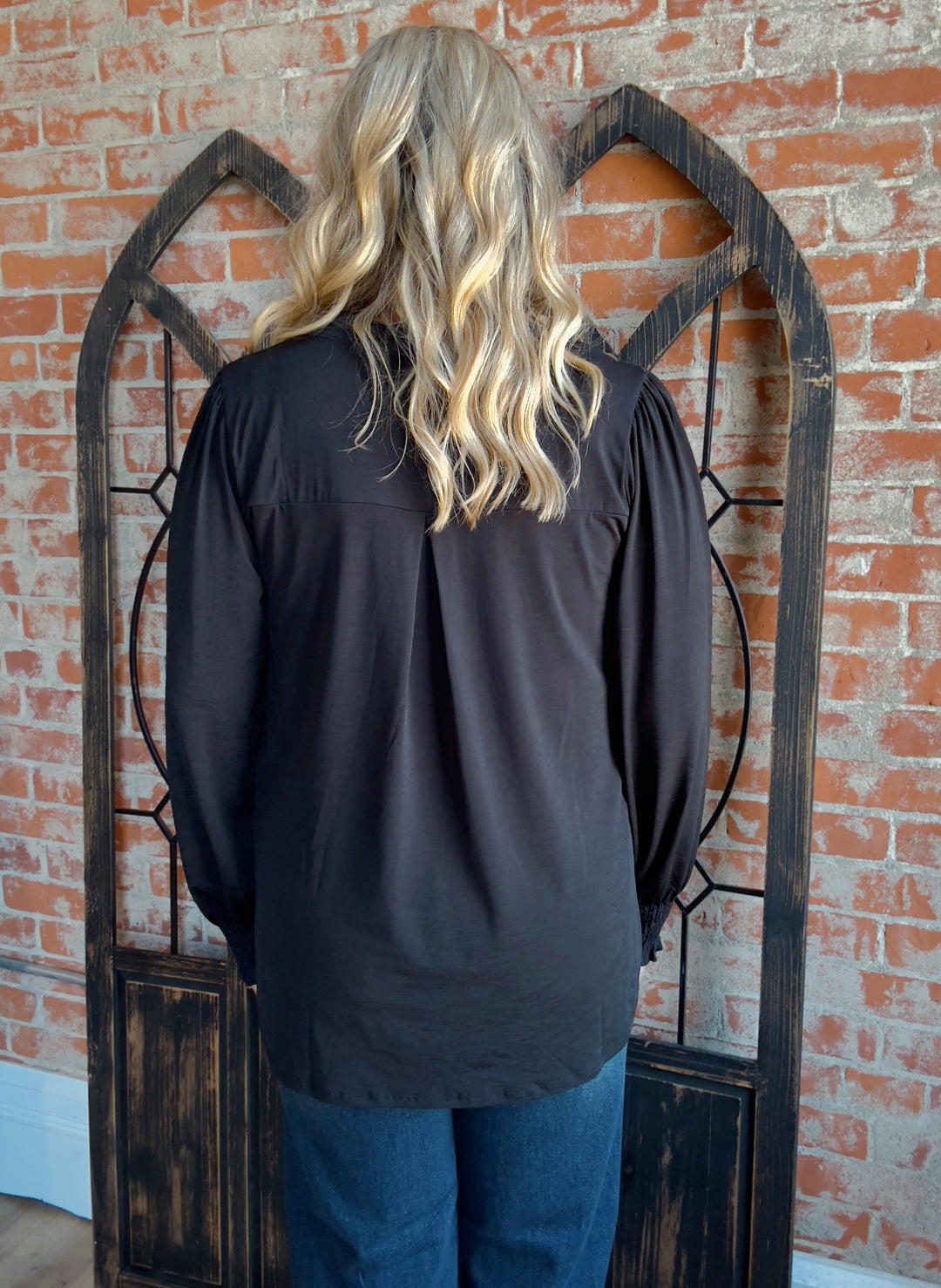 A Lot To Love Basic Smocked Sleeve Lizzy-Neutrals