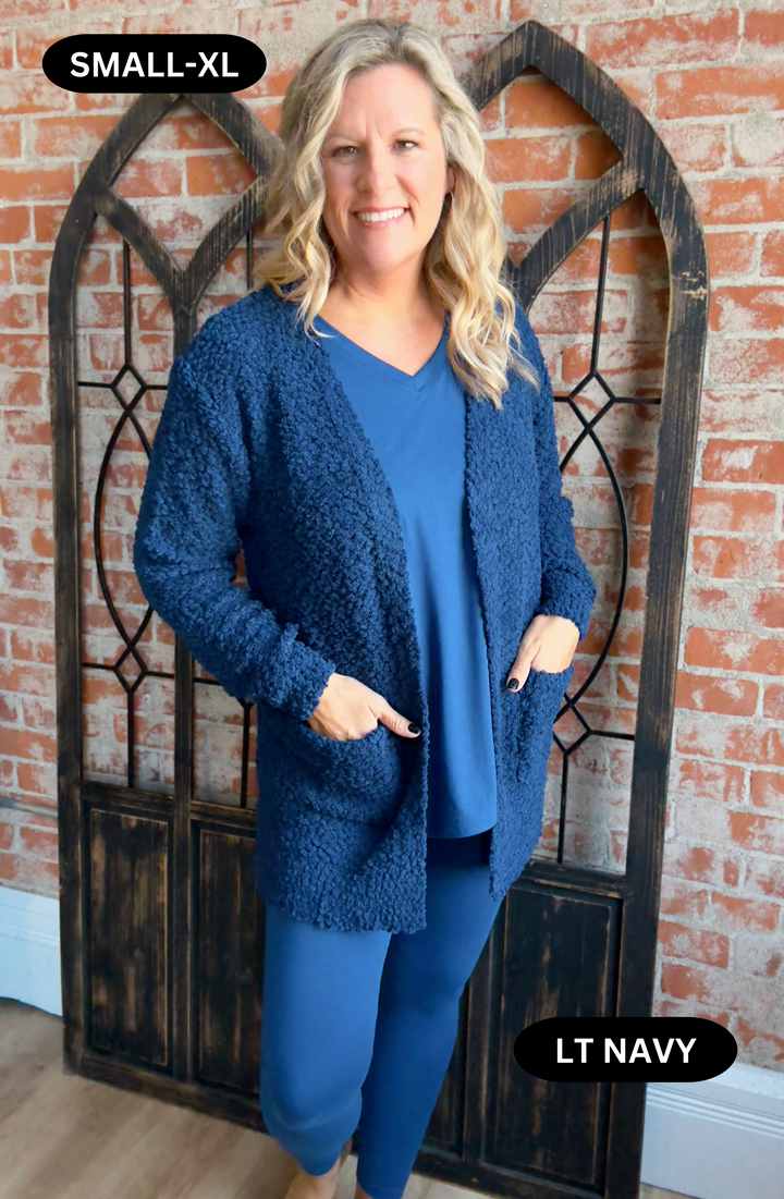 Wrap Me In Warmth Popcorn Cardigan-Green/Blue Tones