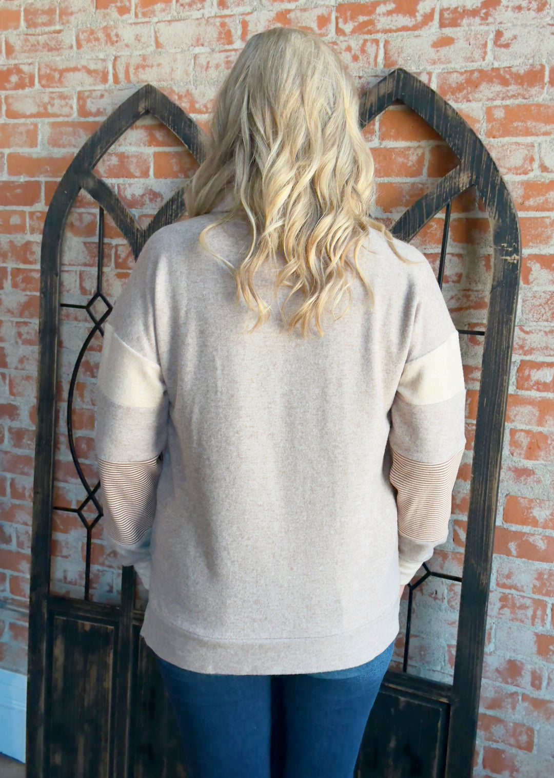 One Chance Collared Long Sleeve-Oatmeal
