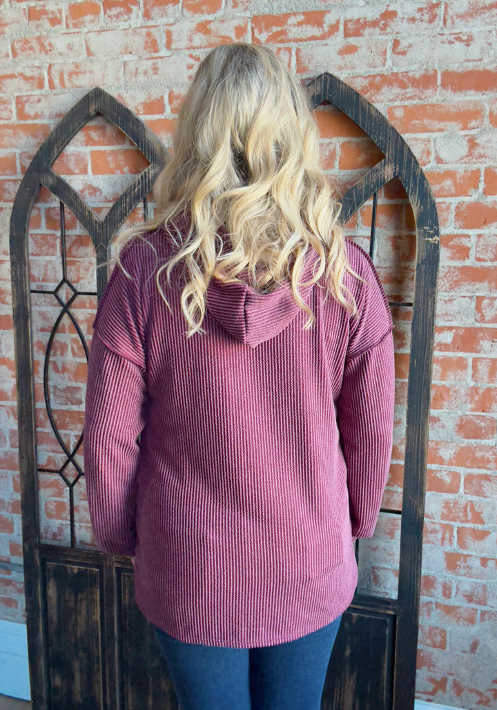 Keep It Goin' Ribbed Hoodie-2 Colors