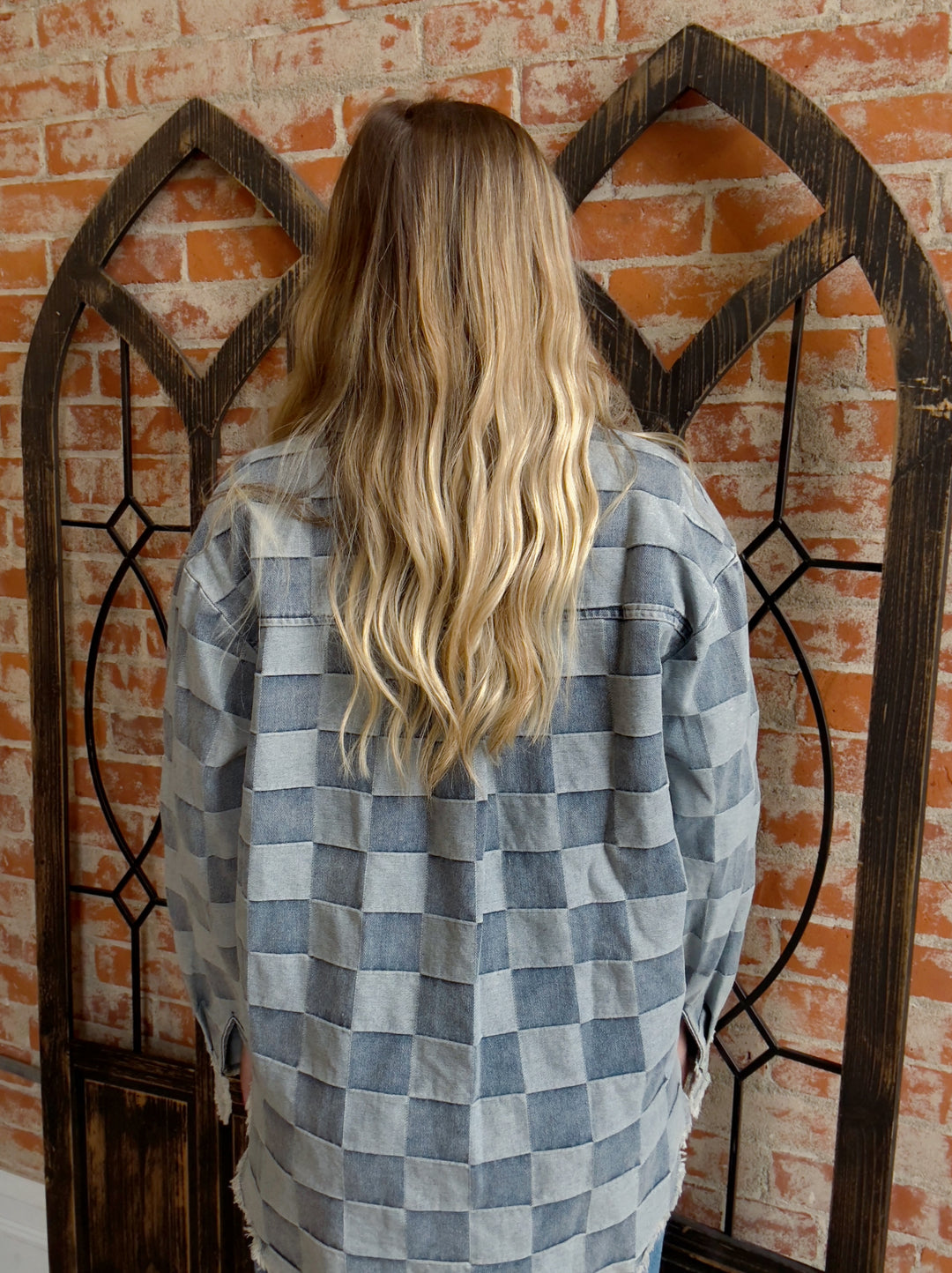 Hall Of Fame Checkered Denim Shacket