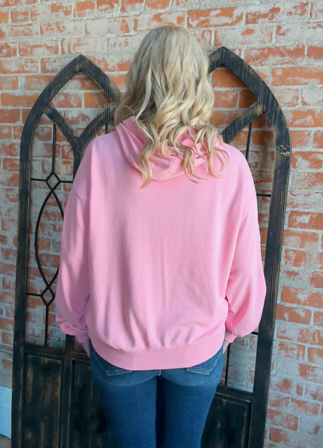 Give Me Time French Terry Hoodie-Pink