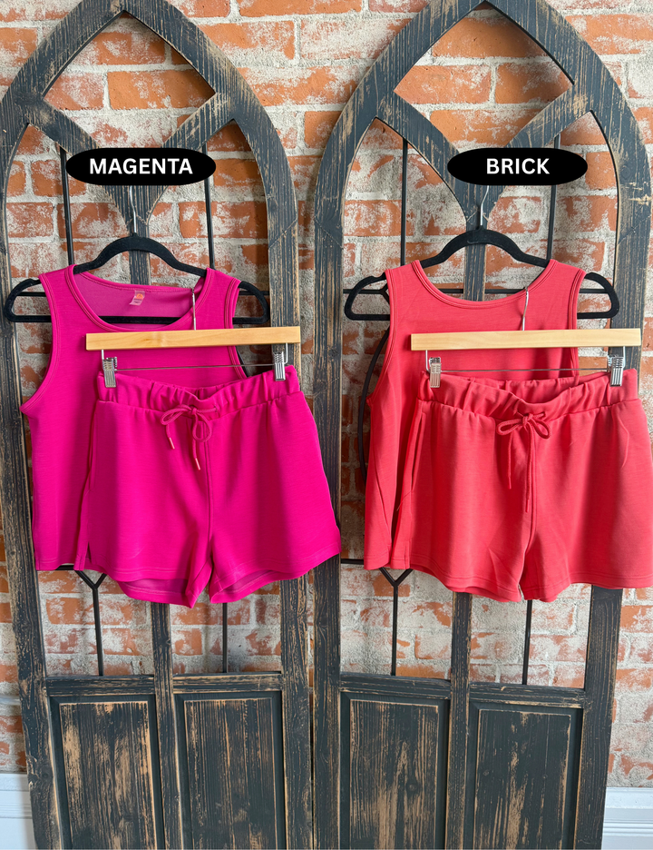 Keep It Chill Scuba Tank/Short Set-Pink Tones