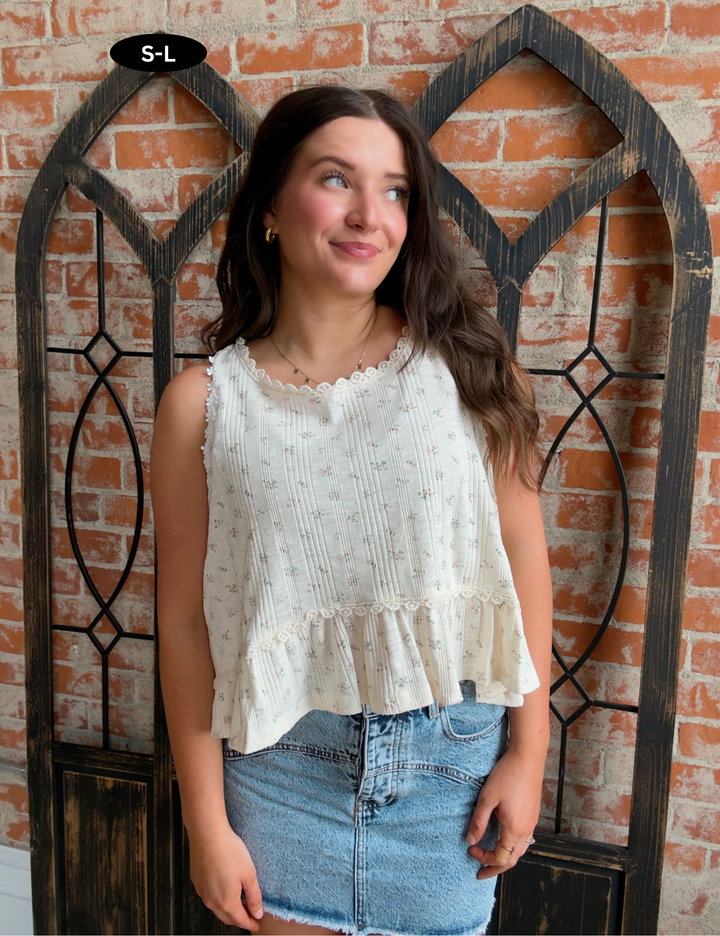 Take The First Step Peplum Tank