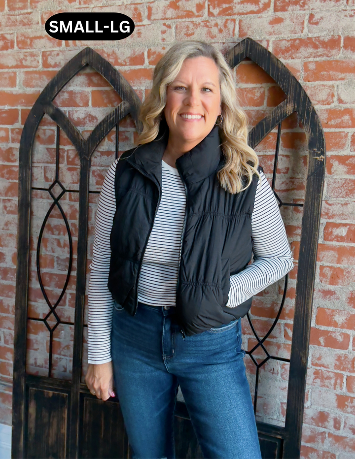 Layer Buddy Cropped Vest-Black