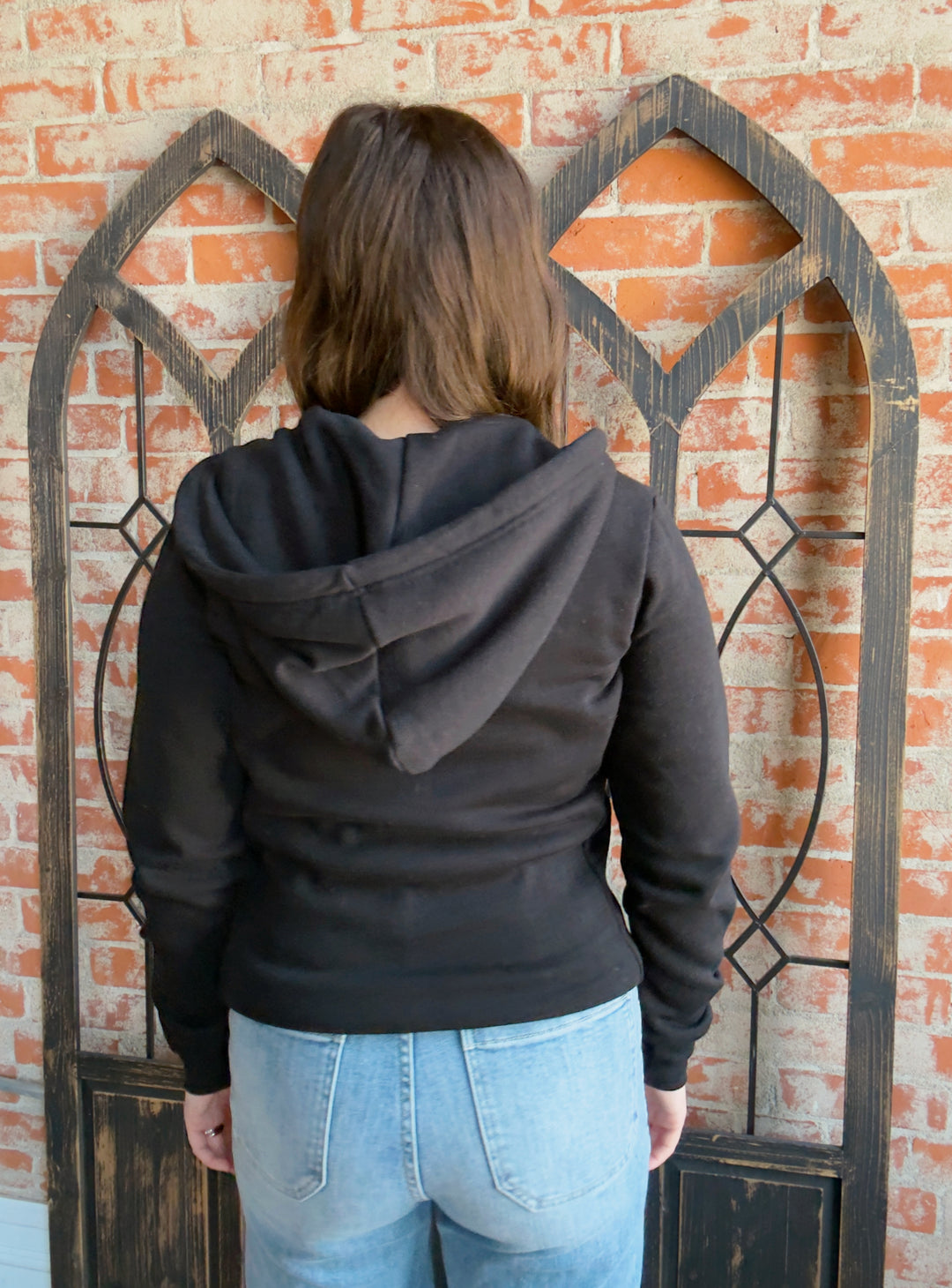 Always A Yes Fleece Zip Up-Black