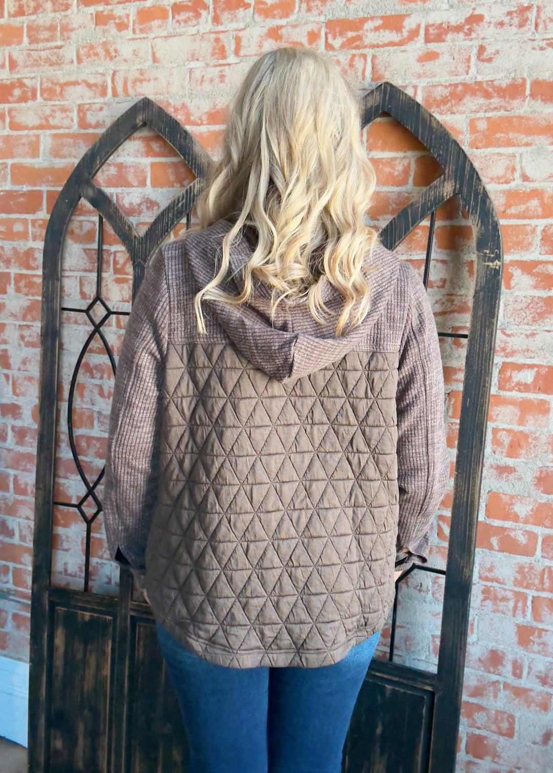 Give It Your All Quilted Shacket-Brown