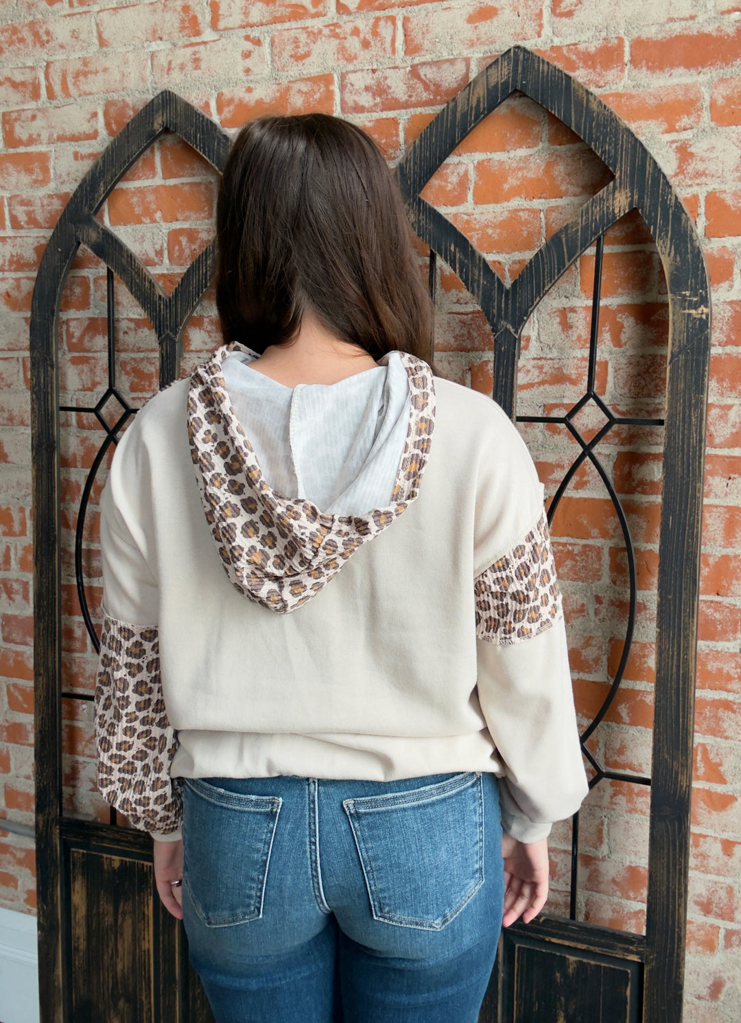 Hear Me Roar Leopard Color Block Hoodie