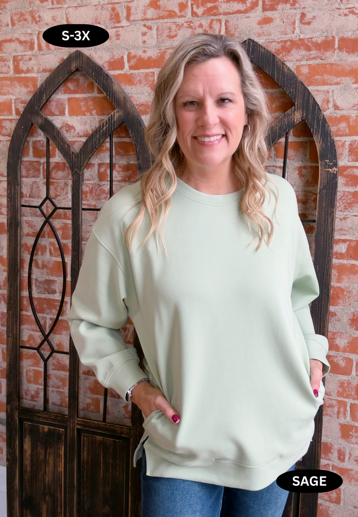 You've Got This Luxe Pullover-Dusty Purple/Sage