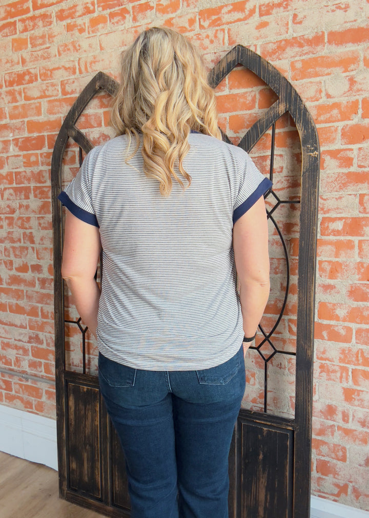 Let The Sparks Fly Striped Tee-2 Colors
