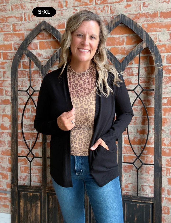 I See You Cardigan-Black