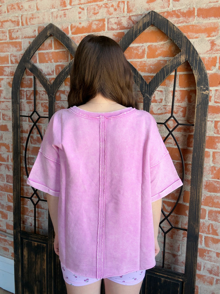 Be A Homebody Vintage Boyfriend Tee- Pink Tones