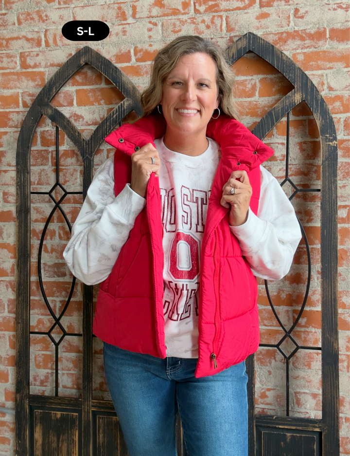 My Best Choice Puffer Vest-Red