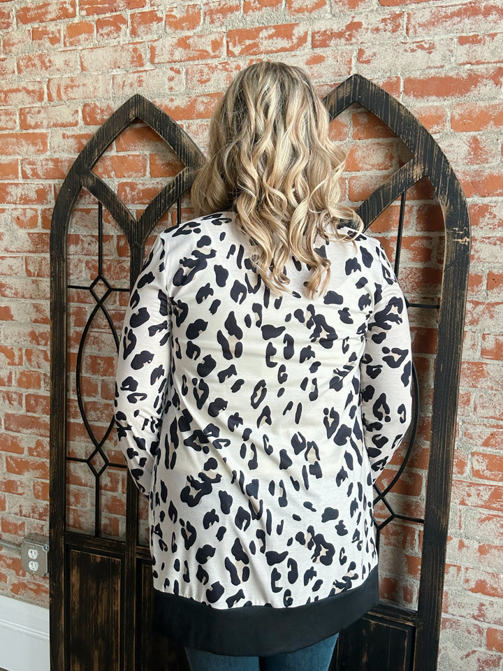 Winter Leopard Cleo Button Cardigan