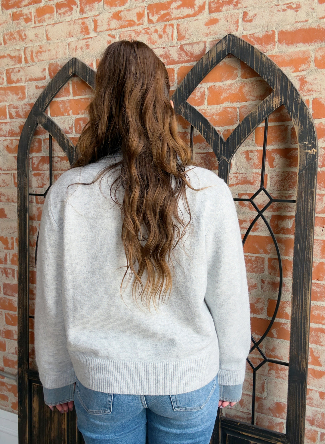 With Every Breath Denim Trimmed Cardigan
