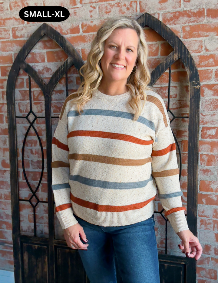 The Colors Of Fall Striped Confetti Sweater