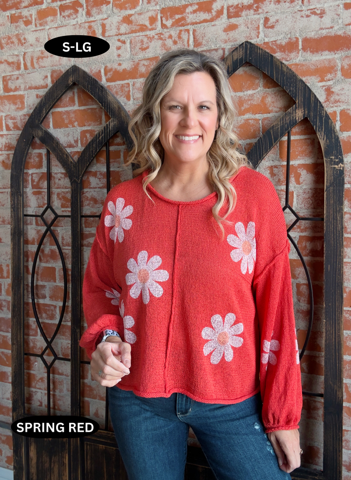 Sucker For You Flower Sweater- 3 Colors
