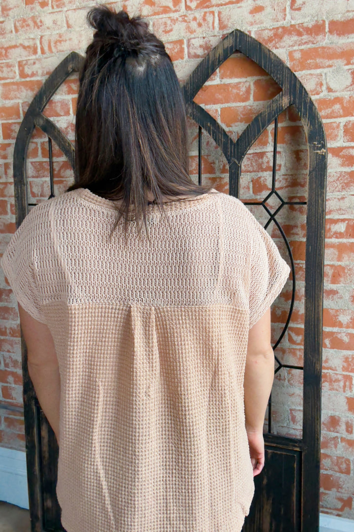 Never Ordinary Waffle Pocket Tee