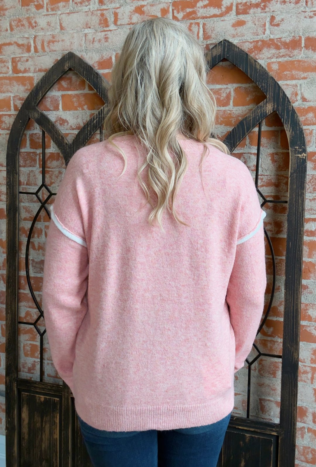Made Me Blush Pipe Sleeve Sweater