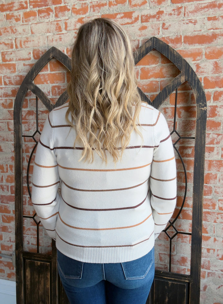 Timeless Striped Sweater-Ivory