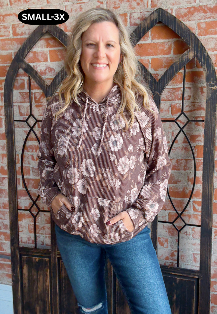 Beautiful Blooms Ribbed Hoodie