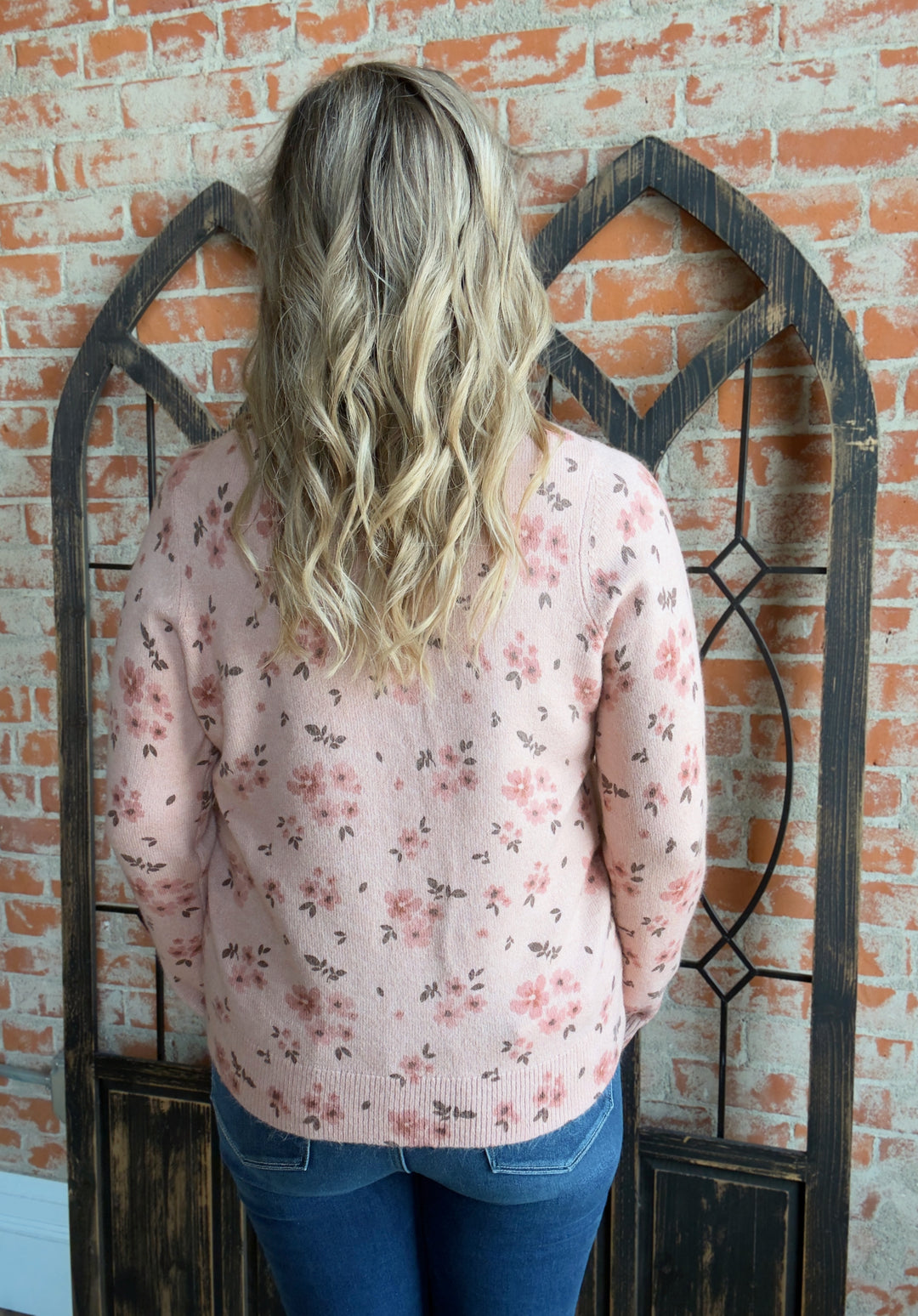 Pretty Petals Floral Sweater-Blush