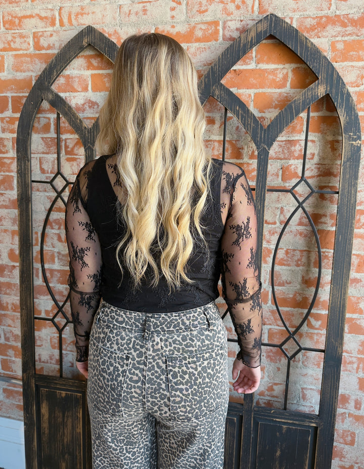 Sheer Desire Lace Sleeve-Black