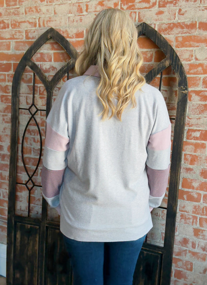 One Chance Collared Long Sleeve-Mauve