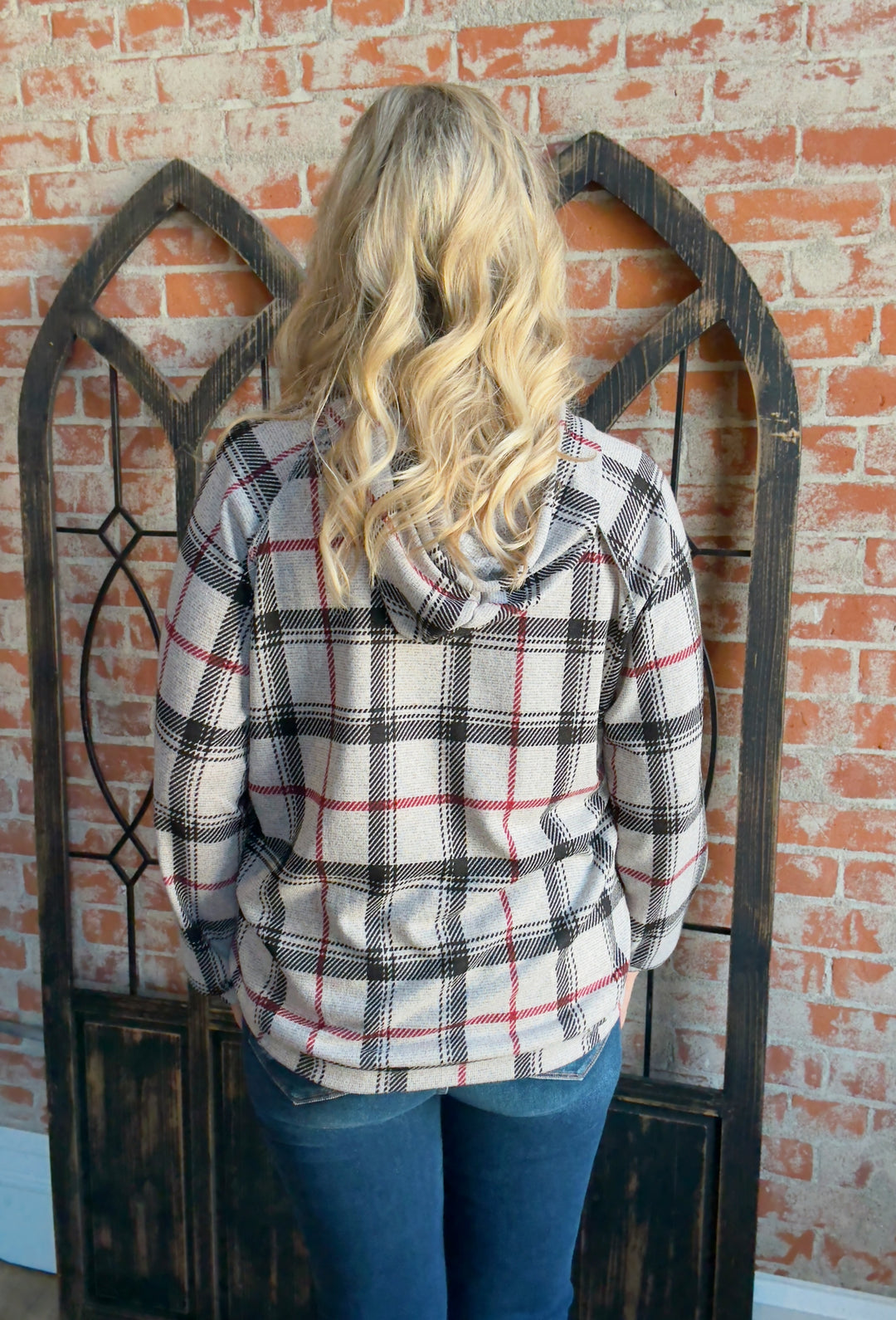 It Starts Here Plaid Hoodie