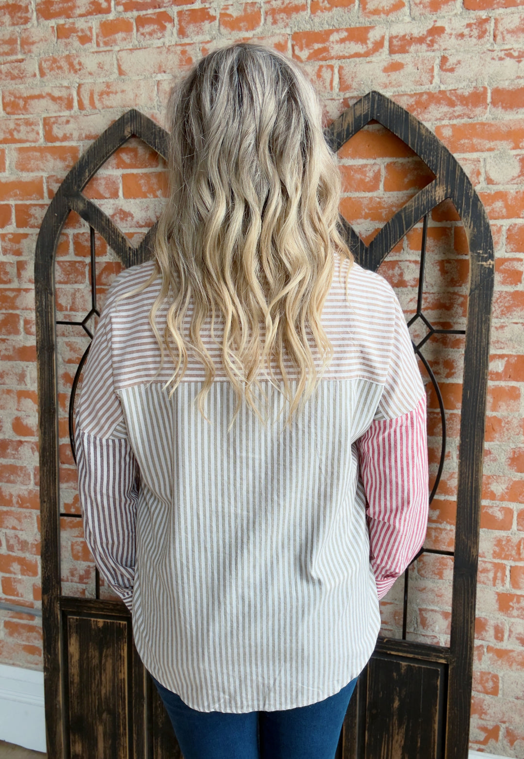 Don't Lose It Pinstriped Button Up