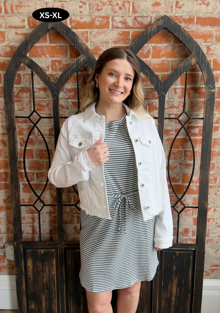 Center Stage White Denim Jacket