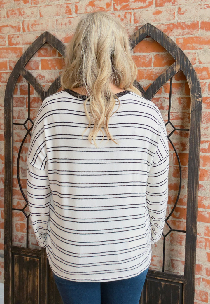 In The Knick Of Time Striped Long Sleeve